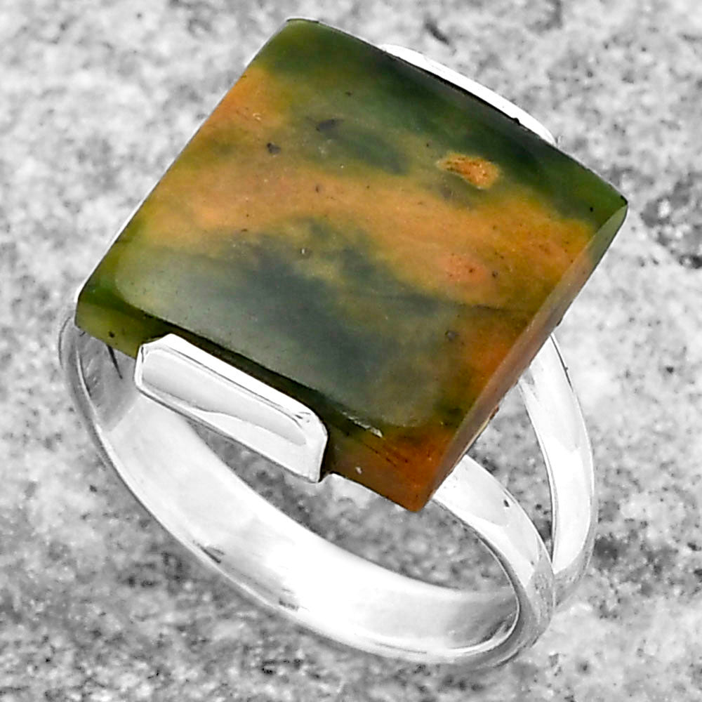 Natural Chrome Chalcedony Ring size-8 R-1084 SDR159501