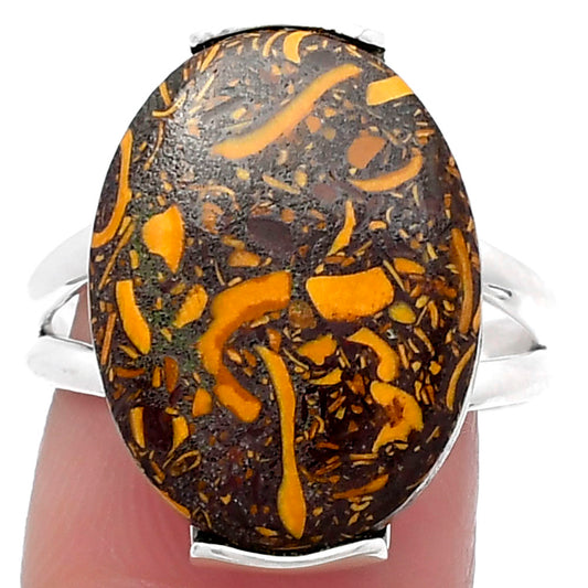 Natural Coquina Fossil Jasper India Ring size-8 R-1084 SDR159504