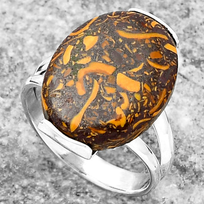 Natural Coquina Fossil Jasper India Ring size-8 R-1084 SDR159504