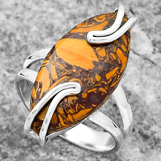 Natural Coquina Fossil Jasper India Ring size-7 R-1502 SDR159536