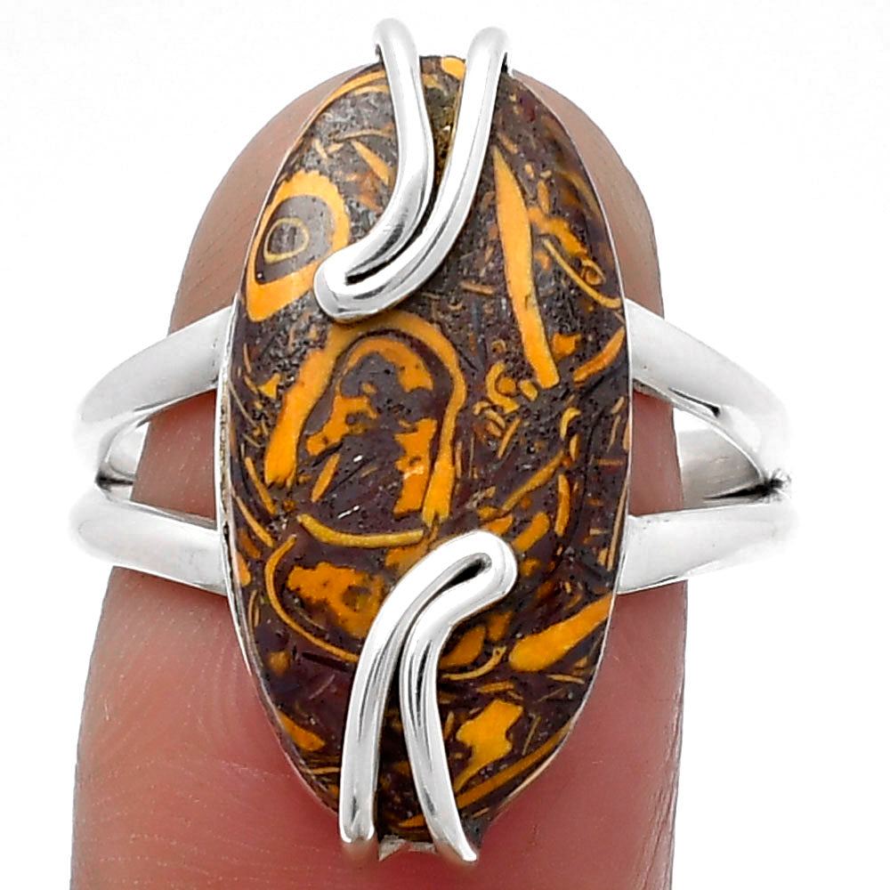 Natural Coquina Fossil Jasper India Ring size-8 R-1502 SDR159537