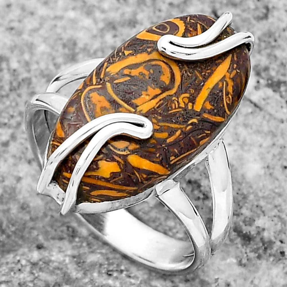 Natural Coquina Fossil Jasper India Ring size-8 R-1502 SDR159537