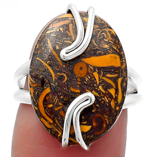 Natural Coquina Fossil Jasper India Ring size-7 R-1502 SDR159539