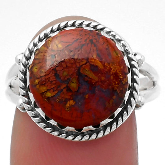Natural Red Moss Agate Ring size-8.5 R-1474 SDR159582