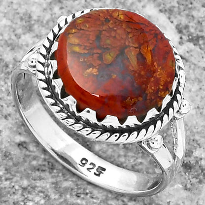 Natural Red Moss Agate Ring size-8.5 R-1474 SDR159582