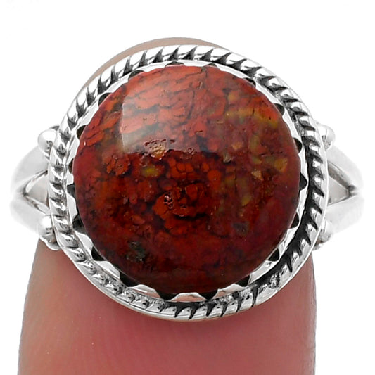 Natural Red Moss Agate Ring size-8.5 R-1474 SDR159592