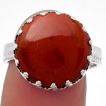 Natural Red Moss Agate Ring size-7.5 R-1075 SDR159619