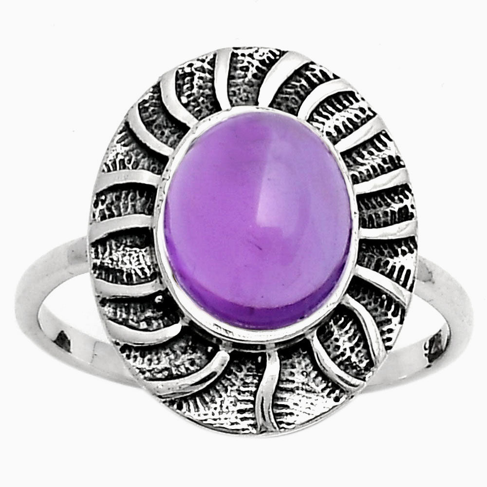 Natural Amethyst Cab - Brazil Ring size-7 R-1085 SDR159783