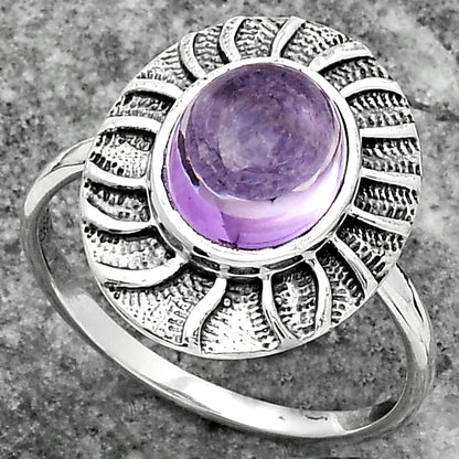 Natural Amethyst Cab - Brazil Ring size-8 R-1085 SDR159793