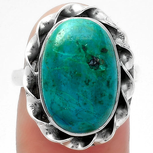 Natural Azurite Chrysocolla Ring size-7.5 R-1083 SDR159934