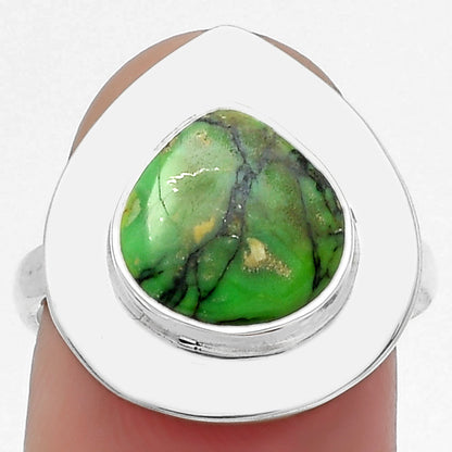 Natural Green Matrix Turquoise Ring size-7.5 R-1082 SDR160136