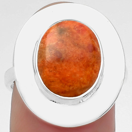 Natural Red Sponge Coral Ring size-8 R-1082 SDR160145