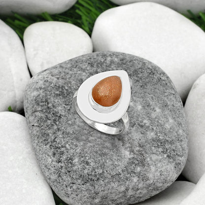 Natural Sunstone - Namibia Ring size-7.5 R-1082 SDR160194