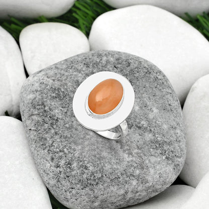 Natural Peach Moonstone Ring size-8 R-1082 SDR160203