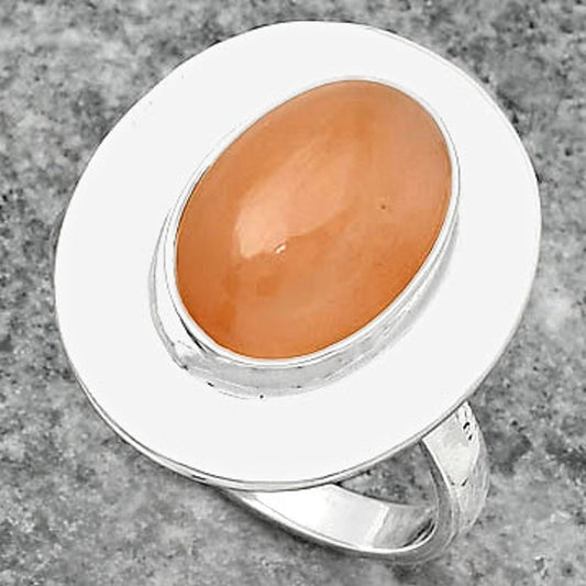Natural Peach Moonstone Ring size-8 R-1082 SDR160203