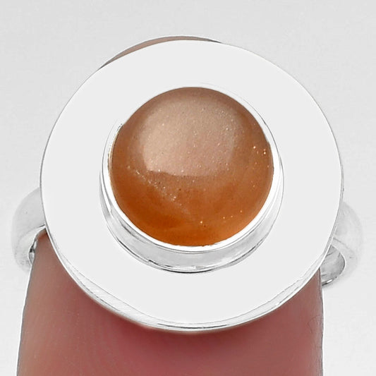Natural Peach Moonstone Ring size-7.5 R-1082 SDR160204