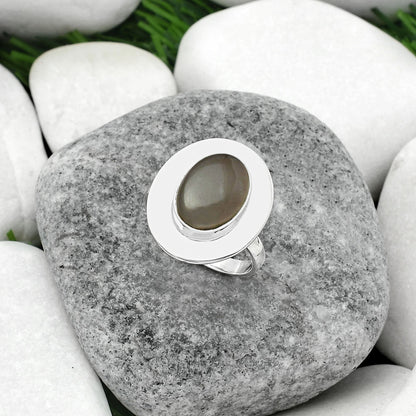 Natural Gray Moonstone Ring size-8 R-1082 SDR160205