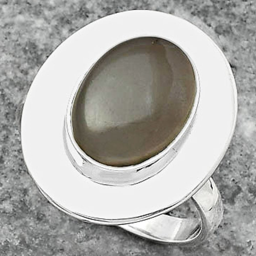 Natural Gray Moonstone Ring size-8 R-1082 SDR160205