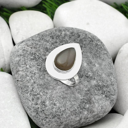 Natural Gray Moonstone Ring size-8 R-1082 SDR160207