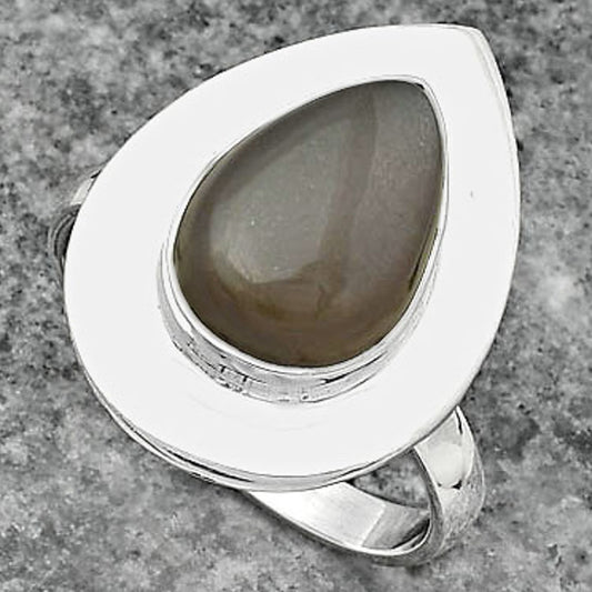 Natural Gray Moonstone Ring size-8 R-1082 SDR160207