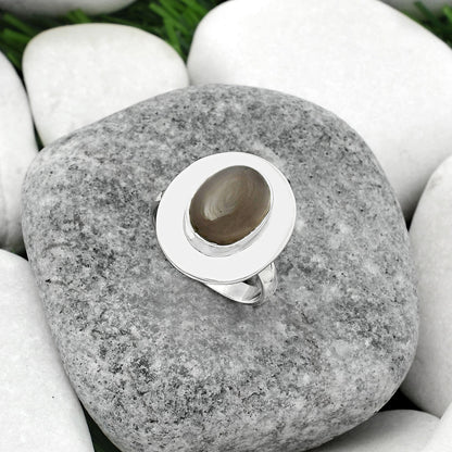 Natural Gray Moonstone Ring size-7.5 R-1082 SDR160208