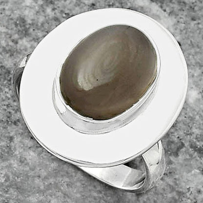 Natural Gray Moonstone Ring size-7.5 R-1082 SDR160208