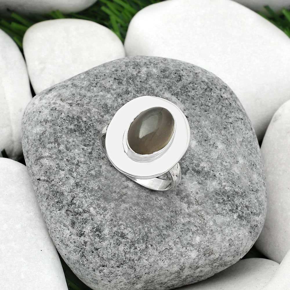Natural Gray Moonstone Ring size-7.5 R-1082 SDR160210