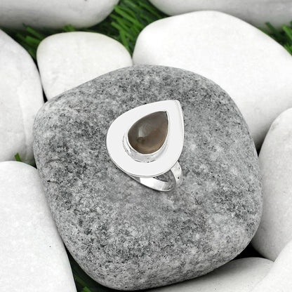 Natural Gray Moonstone Ring size-8 R-1082 SDR160214