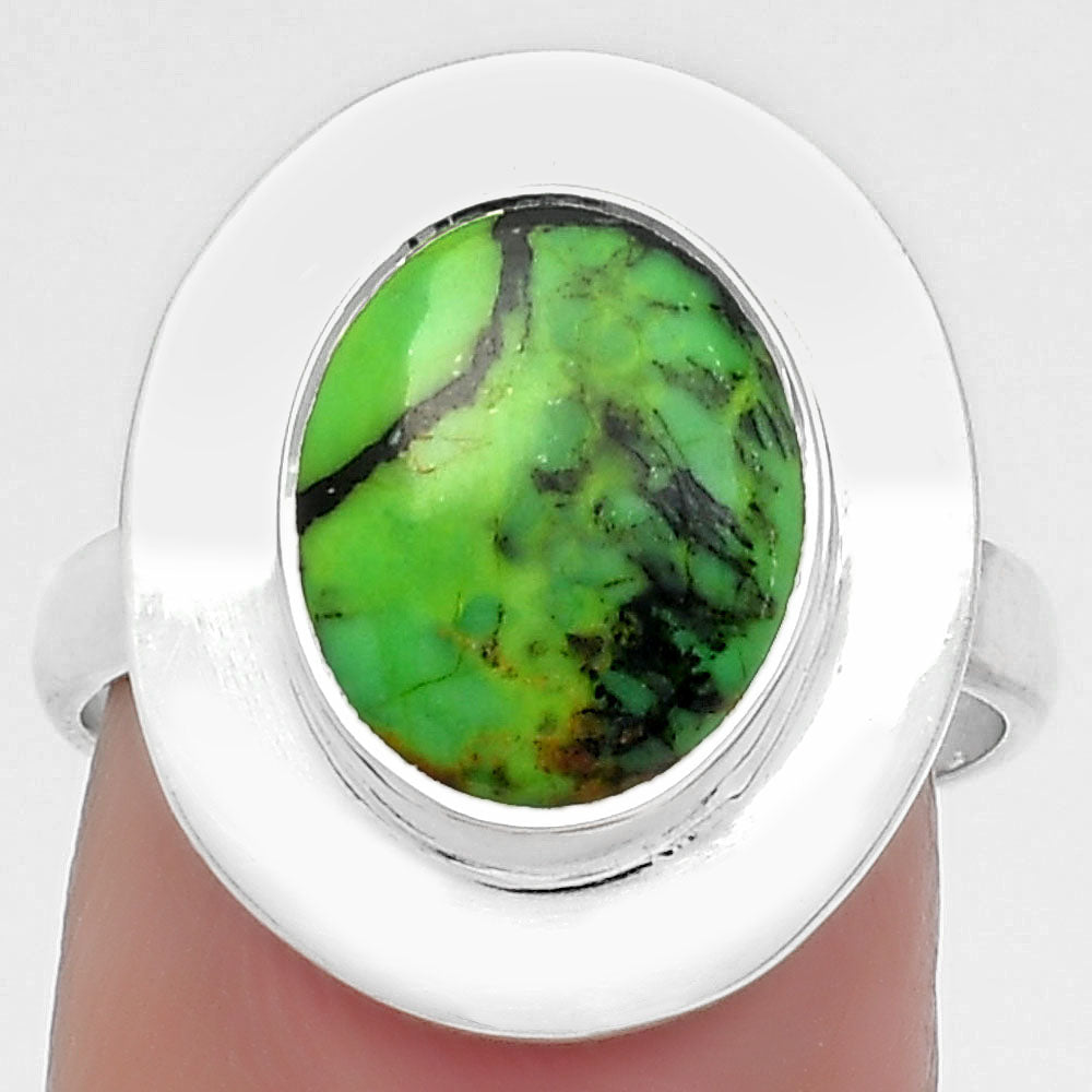 Natural Green Matrix Turquoise Ring size-7.5 R-1082 SDR160326