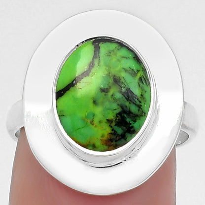 Natural Green Matrix Turquoise Ring size-7.5 R-1082 SDR160326