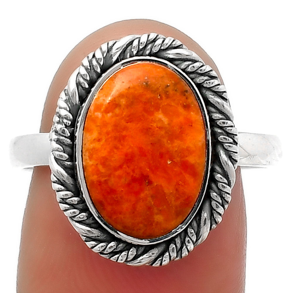 Natural Red Sponge Coral Ring size-8.5 R-1013 SDR160590