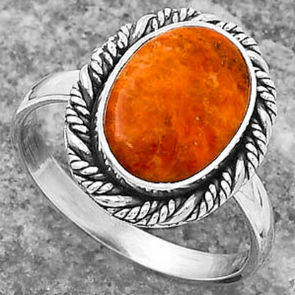 Natural Red Sponge Coral Ring size-8.5 R-1013 SDR160590