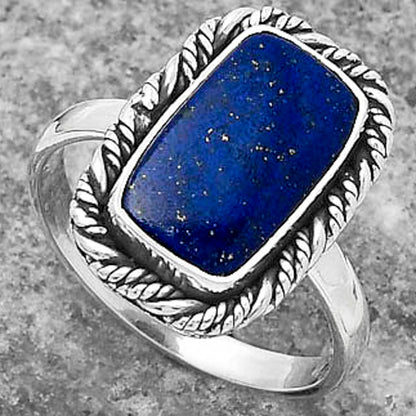 Natural Lapis - Afghanistan Ring size-8.5 R-1013 SDR160611