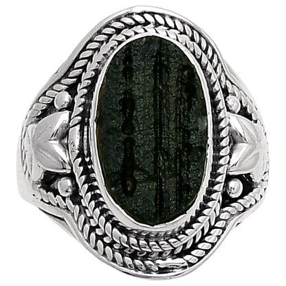 Natural Tektite Rough - Greek Ring size-7.5 R-1312 SDR160726