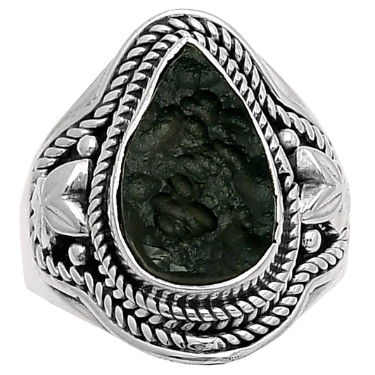 Natural Tektite Rough - Greek Ring size-7.5 R-1312 SDR160729