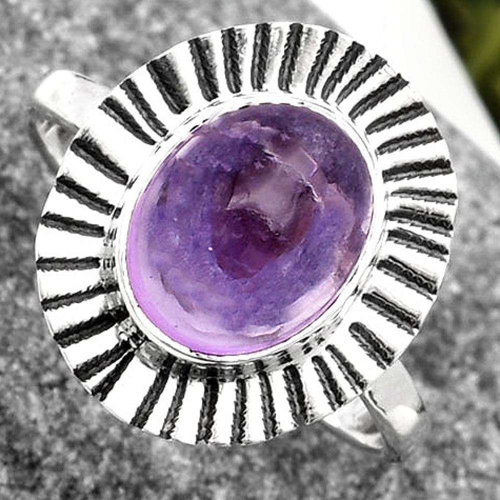 Natural Amethyst Cab - Brazil Ring size-7 R-1086 SDR160944