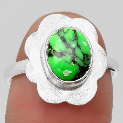 Natural Green Matrix Turquoise Ring size-8.5 R-1087 SDR160993