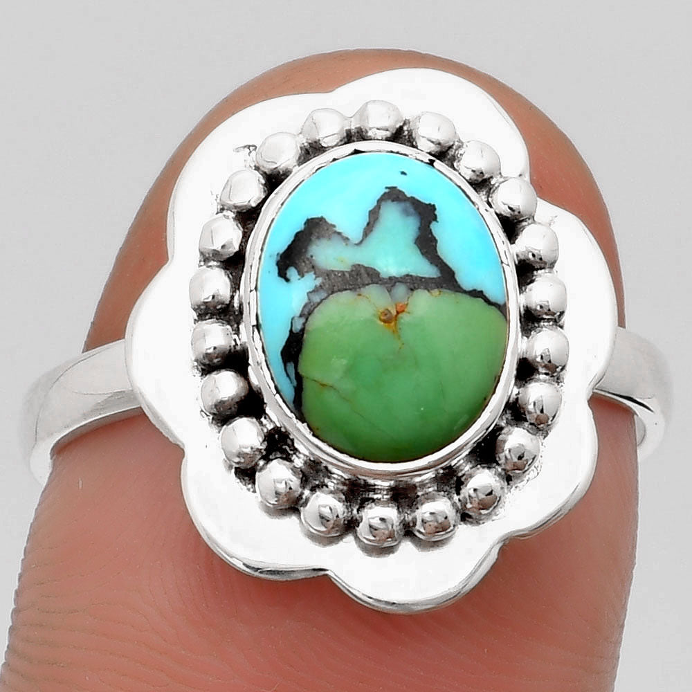 Lucky Charm Tibetan Turquoise Ring size-8.5 R-1088 SDR161019