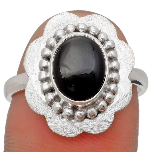 Natural Black Onyx - Brazil Ring size-8.5 R-1088 SDR161026