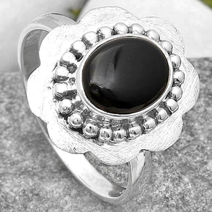 Natural Black Onyx - Brazil Ring size-8.5 R-1088 SDR161026
