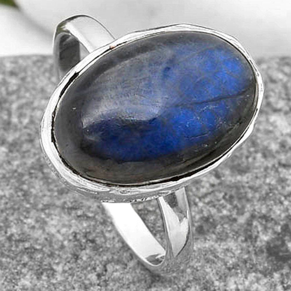 Blue Fire Labradorite - Madagascar Ring size-8.5 R-1004 SDR161096
