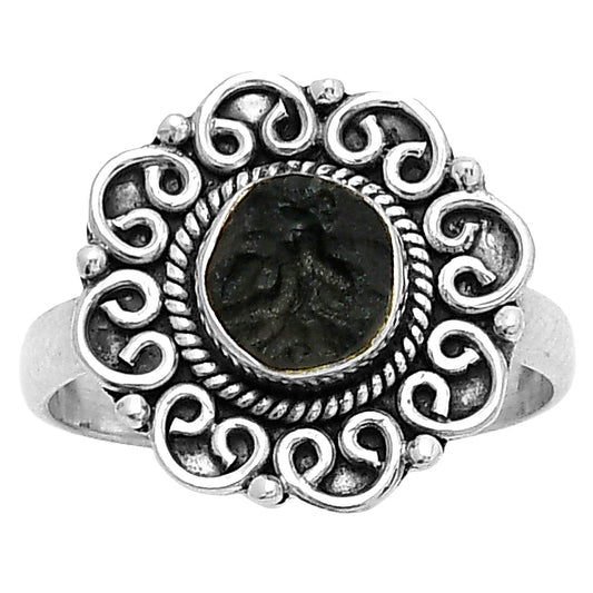 Natural Tektite Rough - Greek Ring size-8 R-1337 SDR161204
