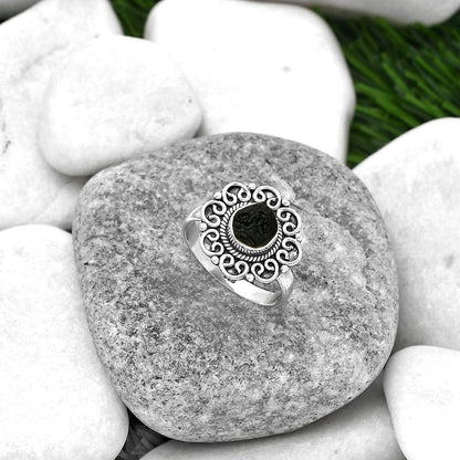 Natural Tektite Rough - Greek Ring size-8 R-1337 SDR161204