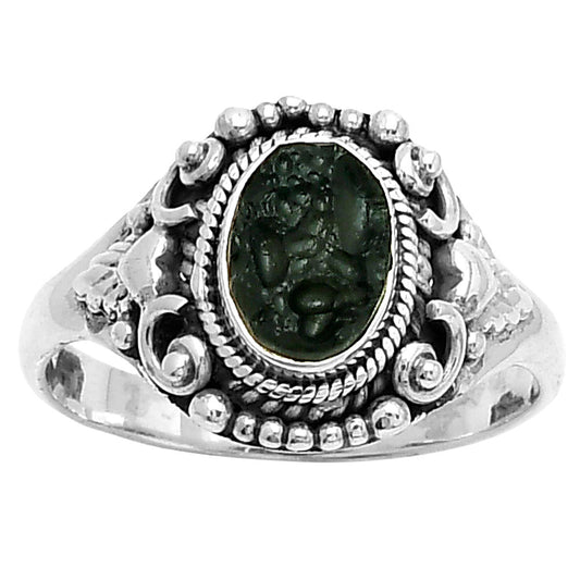 Natural Tektite Rough - Greek Ring size-8 R-1291 SDR161267