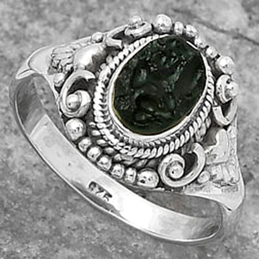 Natural Tektite Rough - Greek Ring size-8 R-1291 SDR161267