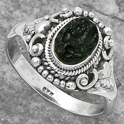 Natural Tektite Rough - Greek Ring size-8 R-1291 SDR161267