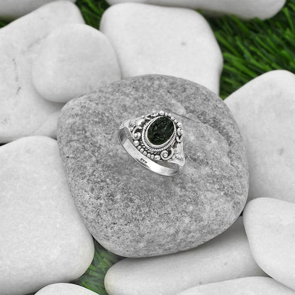 Natural Tektite Rough - Greek Ring size-8 R-1291 SDR161267