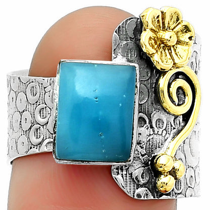 Two Tone - Natural Smithsonite Ring size-8 R-1681 SDR161327