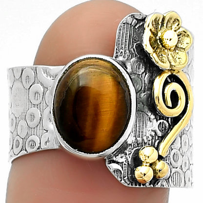 Two Tone Natural Tiger Eye Africa Ring size-8 R-1681 SDR161374