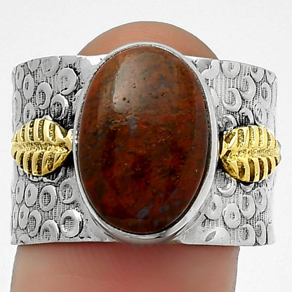 Two Tone - Natural Red Moss Agate Ring size-9 R-1534 SDR161381